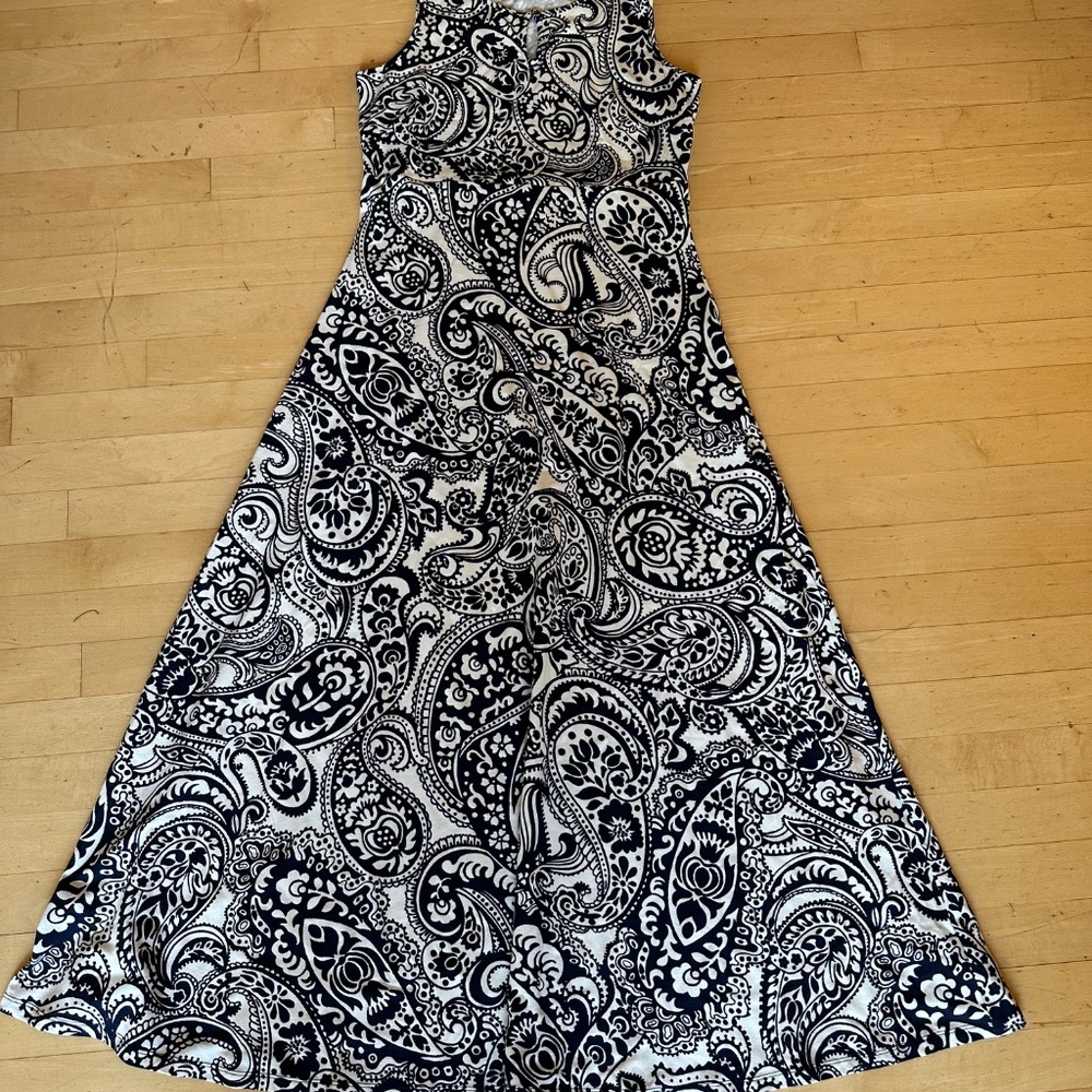 Talbots Navy/white print kniti jersey dress, M, G1279 - Picture 4 of 8